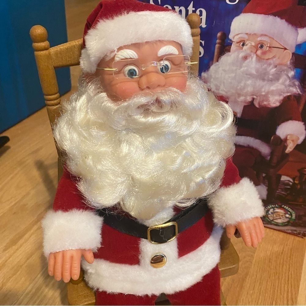 North pole Productions Animated Rocking Santa Claus Robotic Santa Rocking Chair - Picture 2 of 7